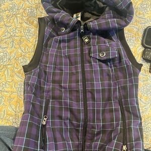 Burton Purple Plaid Women's Vest Dry ride